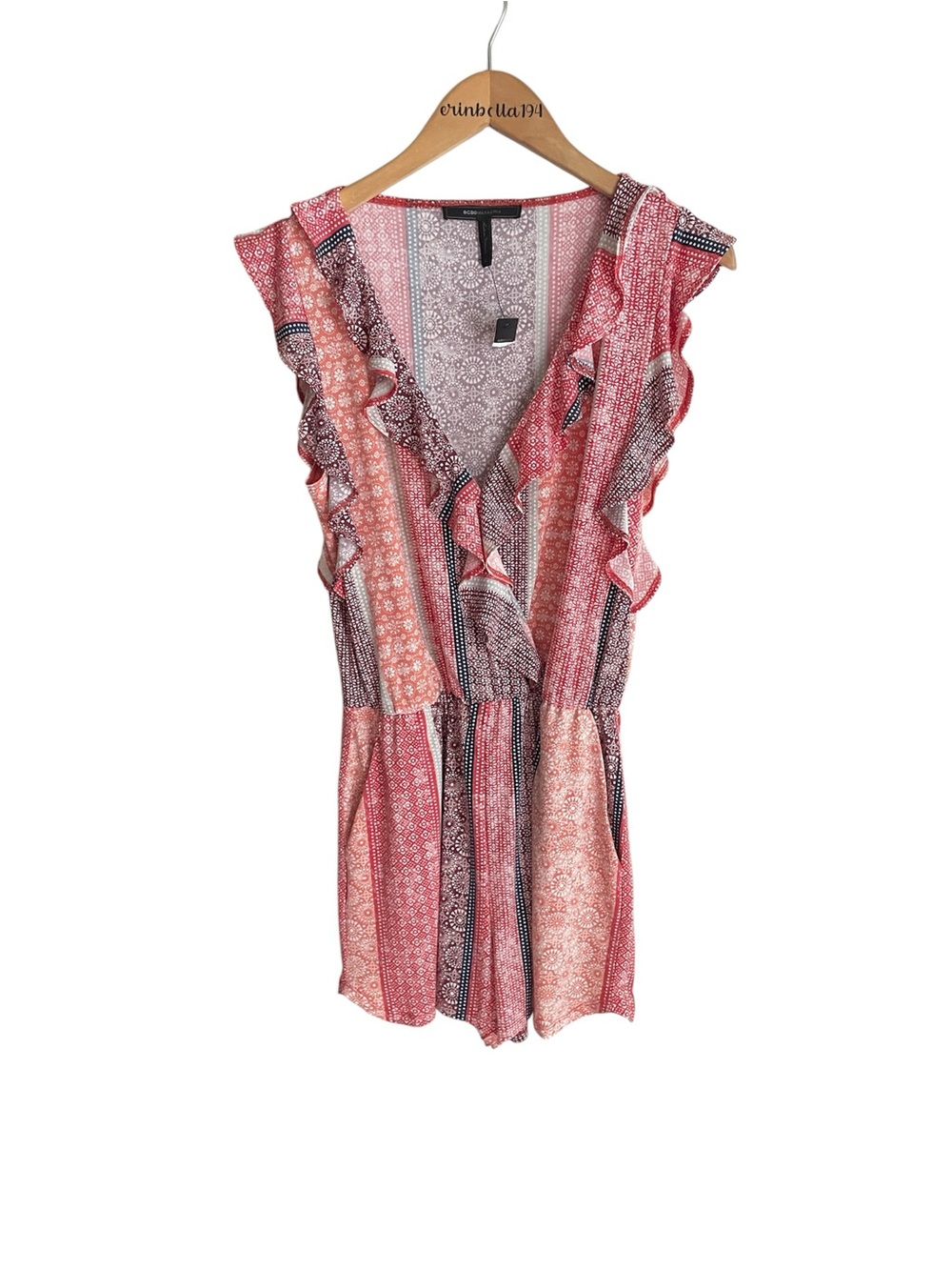 BCBGMAXAZRIA Patchwork Romper